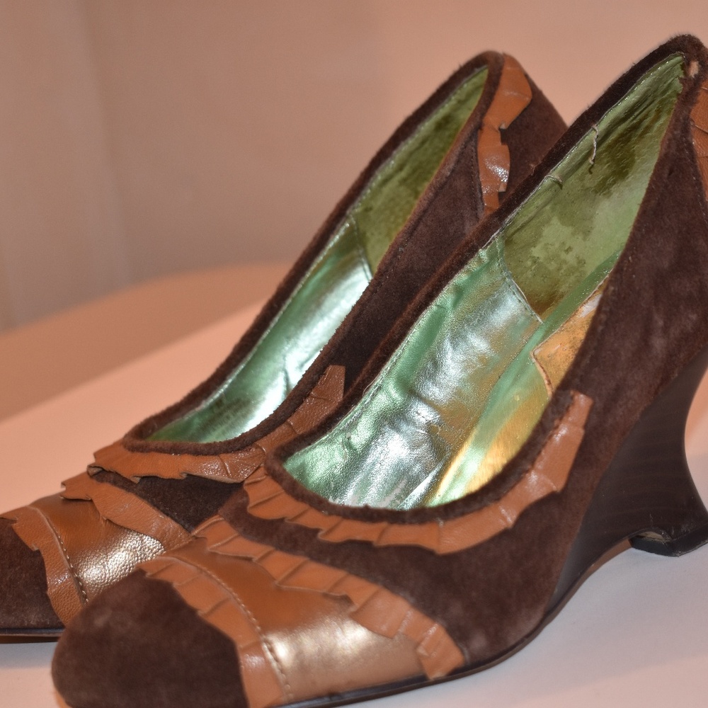 Brown and Gold Sam Edelman Shoes